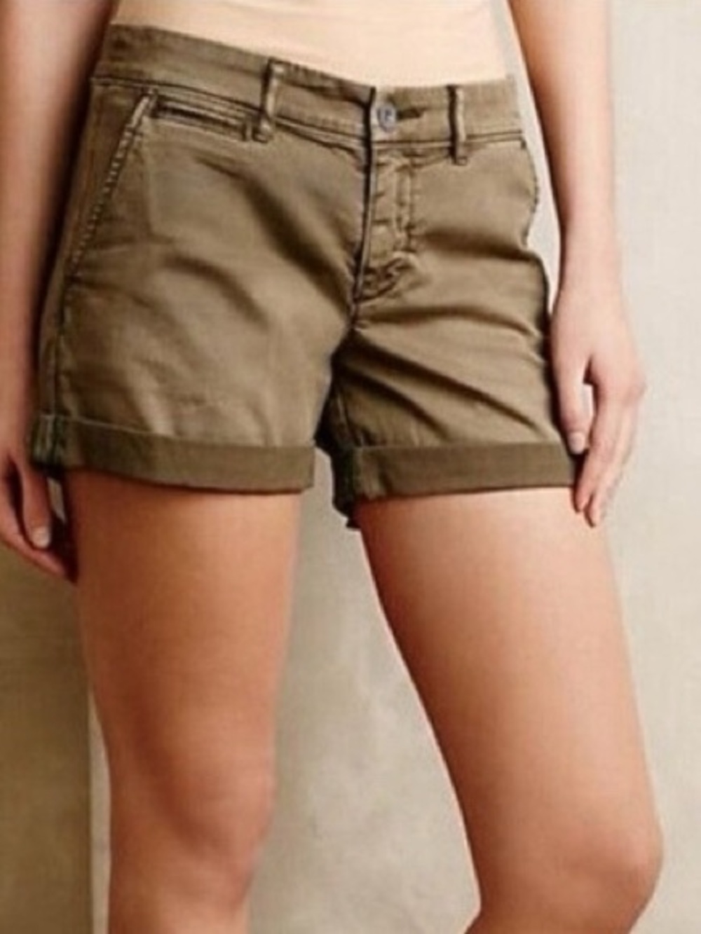 Pilcro and the Letterpress Green "Hyphen" Cuffed Shorts